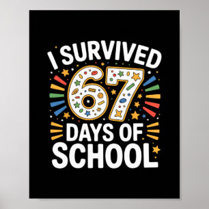 Póster Sobreviví 67 Días De Humor De Maestro Estudiante E