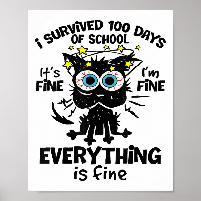 Póster Sobreviví a 100 días de colegio está bien estoy bi (Frente)