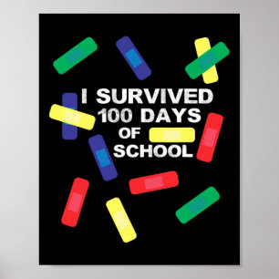 Póster Sobreviví A 100 Días De Enseñanza Escolar