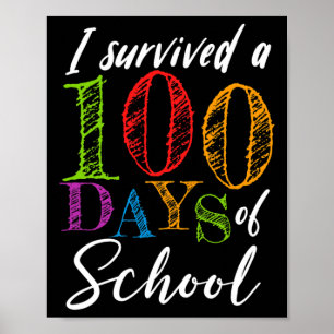 Póster Sobreviví A 100 Días De Escuela Para Profesores Y 