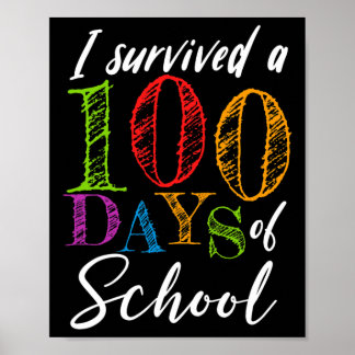 Póster Sobreviví A 100 Días De Escuela Para Profesores Y 