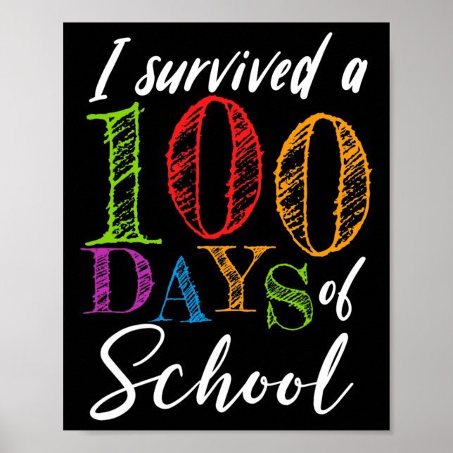 Póster Sobreviví A 100 Días De Escuela Para Profesores Y  (Frente)