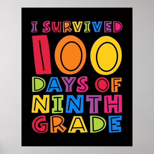 Póster Sobreviví a 100 días de noveno grado (Frente)