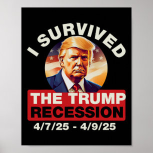 Póster Sobreviví A La Recesión Trump Graciosa Para Los Ho