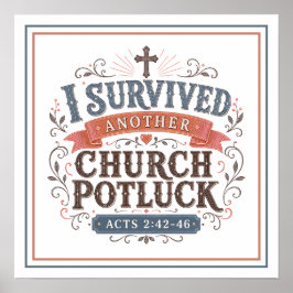 Póster Sobreviví a otra comida compartida en la iglesia F