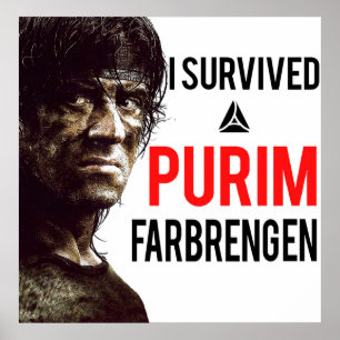 Póster Sobreviví a un Purim Farbrengen