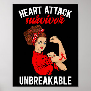 Póster Sobreviviente de ataque cardíaco, inquebrantable a