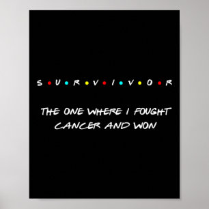 Póster Sobreviviente de cáncer Colon de piel de pecho Thy