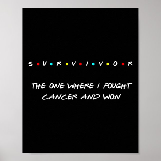 Póster Sobreviviente de cáncer Colon de piel de pecho Thy (Frente)