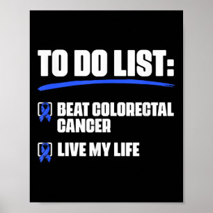 Póster Sobreviviente de cáncer de colon de cinta azul gol