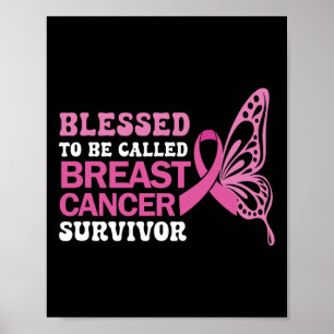 Póster Sobreviviente de cáncer de mama Mariposa de cinta