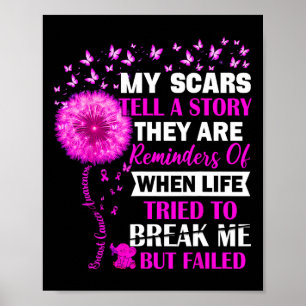 Póster Sobreviviente de cáncer de mama Mi cicatriz cuenta