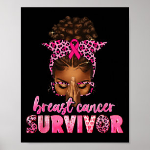 Póster Sobreviviente de cáncer de mama Mujeres negras afr