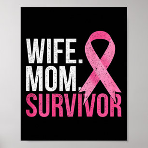 Póster Sobreviviente de cáncer mamá esposa regalo premio