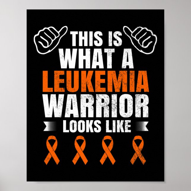 Póster Sobreviviente de conciencia de leucemia Warrior Ri (Frente)