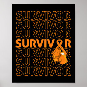 Póster Sobreviviente de la conciencia Naranja Cinta Guant