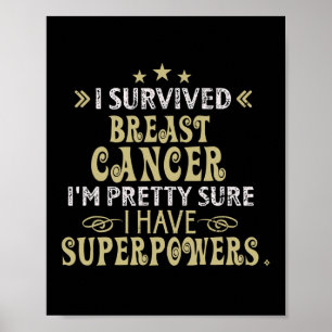 Póster Sobreviviente del cáncer de mama Sobreviví a la en