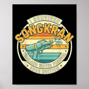 Póster Sobreviviente divertido de Songkran 2026 Año Nuevo