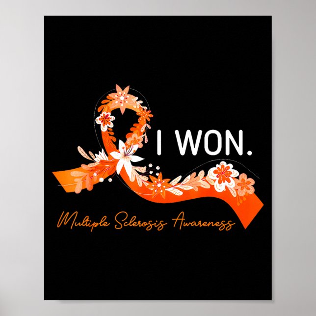 Póster Sobreviviente gané cinta naranja Esclerosis múltip (Frente)