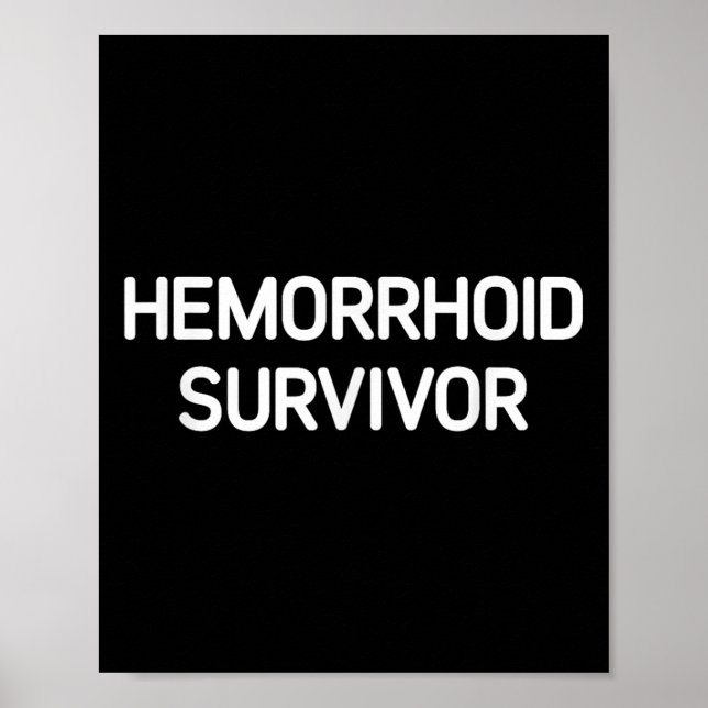 Póster Sobreviviente hemorroide, gracioso, Chistes, sarcá (Frente)