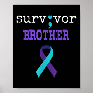 Póster Sobreviviente Hermano Semicolón Regalo Prevención