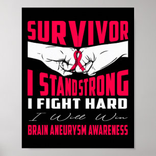 PÓSTER SOBREVIVIENTE SOY FUERTE CONCIENCIA DE BRAIN ANEUR