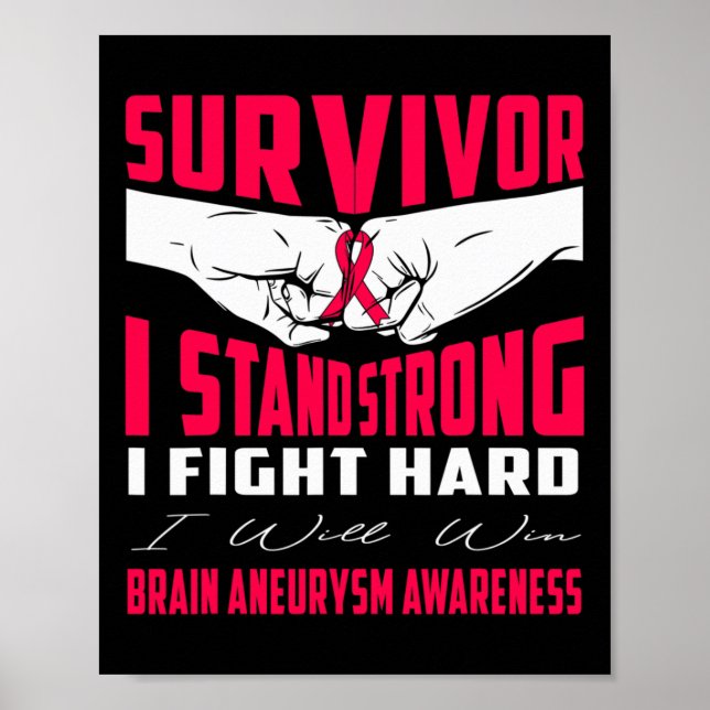PÓSTER SOBREVIVIENTE SOY FUERTE CONCIENCIA DE BRAIN ANEUR (Frente)
