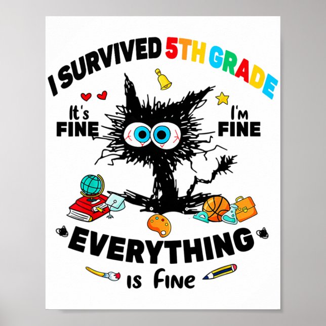 Póster Sobrevivió al quinto grado el último día de clases (Frente)