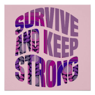 Póster Sobrevivir Y Mantener Fuerte - Palabras Motivacion