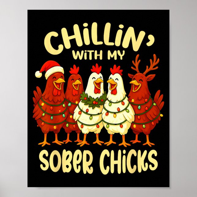 Póster Sobriety Anniversary Recovery Funny Sober Chicks  (Frente)