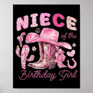 Póster Sobrina del cumpleaños vaquera rodeo vaquera