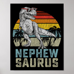 Póster Sobrino T Rex Dinosaurio Sobrino Saurus Familia M