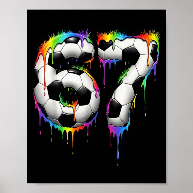 Póster Soccer 67 Six Seven Funny Gen Alpha Meme Rainbow D (Frente)