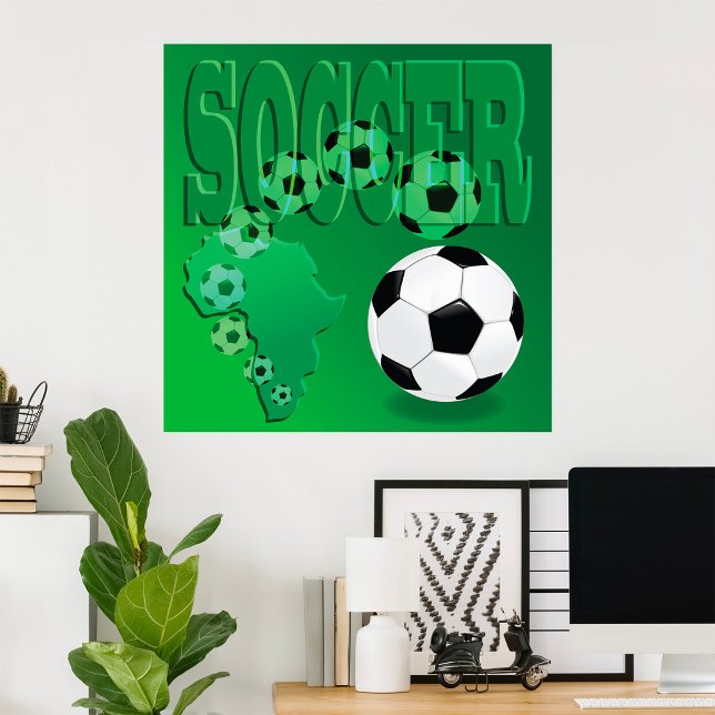 Póster Soccer Africa Bold Green Football (Subido por el creador)