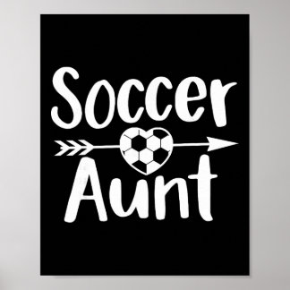 Póster Soccer Aunt Heart Sport Lover Auntie Mother's Day