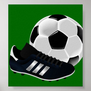 Póster Soccer Ball and Shoe