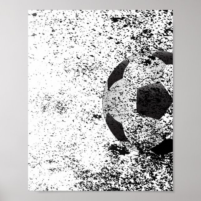 Póster Soccer Ball Grunge (Frente)
