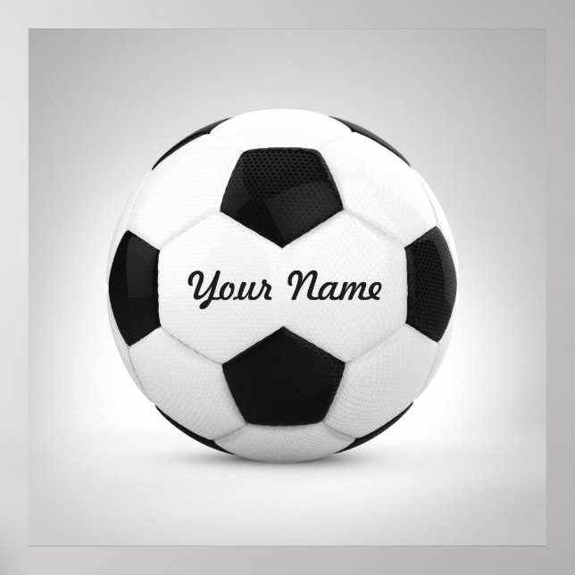 Póster Soccer Ball Nombre Personalizado Deporte (Frente)