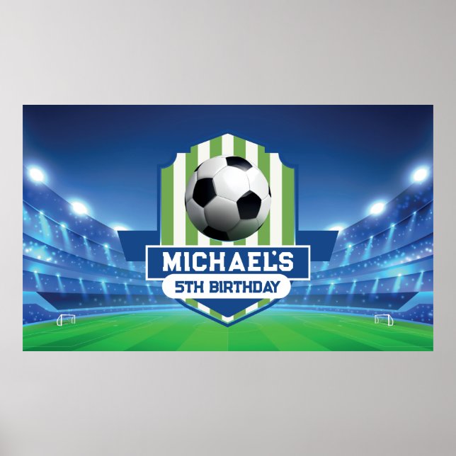Póster Soccer Birthday banner backdrop  (Frente)