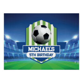 Póster Soccer Birthday banner backdrop