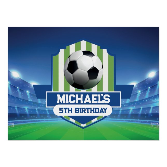 Póster Soccer Birthday banner backdrop  (Anverso)