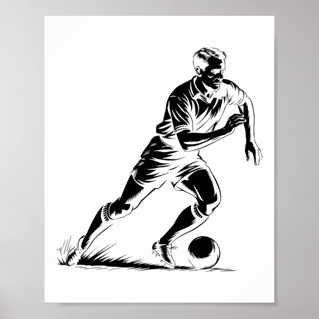 Póster Soccer Byll In Motion Pixel Art Design _1  (Frente)