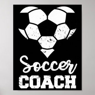 Póster Soccer Coach Heart Funny Soccer Player 