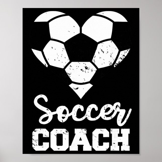 Póster Soccer Coach Heart Funny Soccer Player  (Frente)