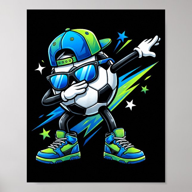 Póster Soccer Dabbing Srts Cool Boys Girls Game Day Srt  (Frente)