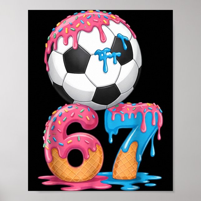 Póster Soccer Drip Number 67 Boys Soccer Player 67  (Frente)