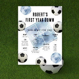 Póster Soccer First Birthday Milestone Birthday