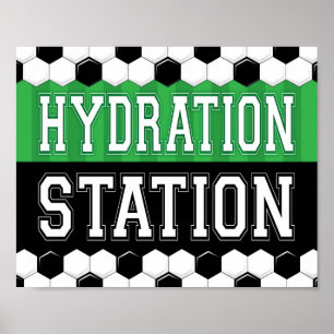Póster Soccer Party HYDRATION STATION Sign Print