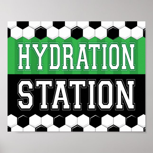Póster Soccer Party HYDRATION STATION Sign Print (Frente)