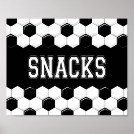 Póster Soccer Party SNACKS Sign Print